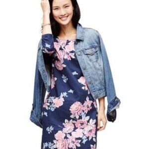 Old Navy Floral Print Navy & Pink Shift Dress Size Small (4/6)